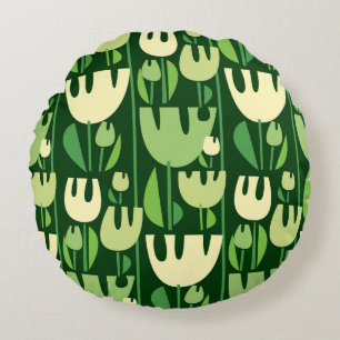 Coussins Ronds Tulipes Motif de style scandinave