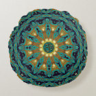 Turquoise or bohème Mandala OM Yoga Round Cushion
