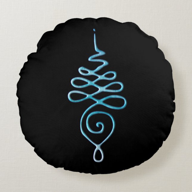 Coussins Ronds Turquoise Unalome  (Devant)