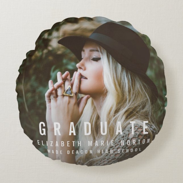 Coussins Ronds type graduation photo personnalisée (Devant)