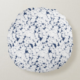 Coussins Ronds un arrière - plan blanc et bleu avec un motif