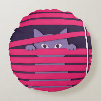 Coussins Ronds Un chat stylisé minimaliste