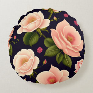 Coussins Ronds Un motif sans soudure avec des roses roses sur un