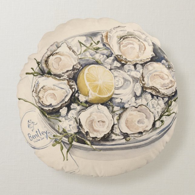 Coussins Ronds Un plat des huîtres 2012 (Devant)