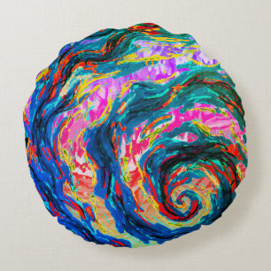 Coussins Ronds Un tourbillon de couleurs folles pour vous