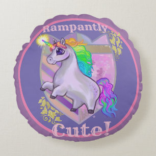 Coussins Ronds Unicorne mignonne