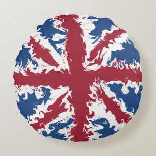 Coussins Ronds Union Jack peint Art britannique