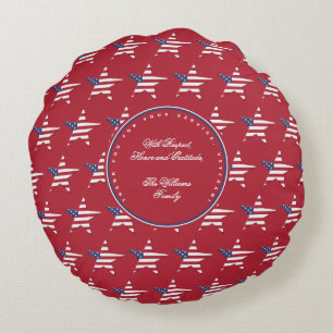 Coussins Ronds USA Star Merci pour votre service, Jour des Vétéra