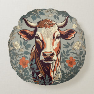 Coussins Ronds Vache vintage William Morris Inspirée Florale