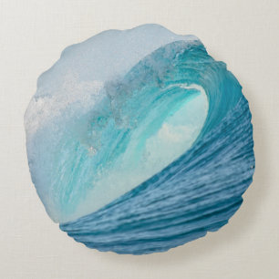Coussins Ronds Vague surfante de baril se cassant autour du
