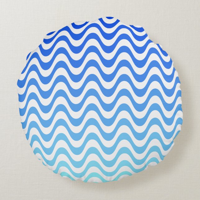 Coussins Ronds Vagues bleues (Dos)