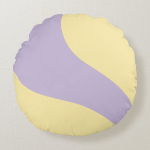 Coussins Ronds Vagues simples en jaune pastel et violet