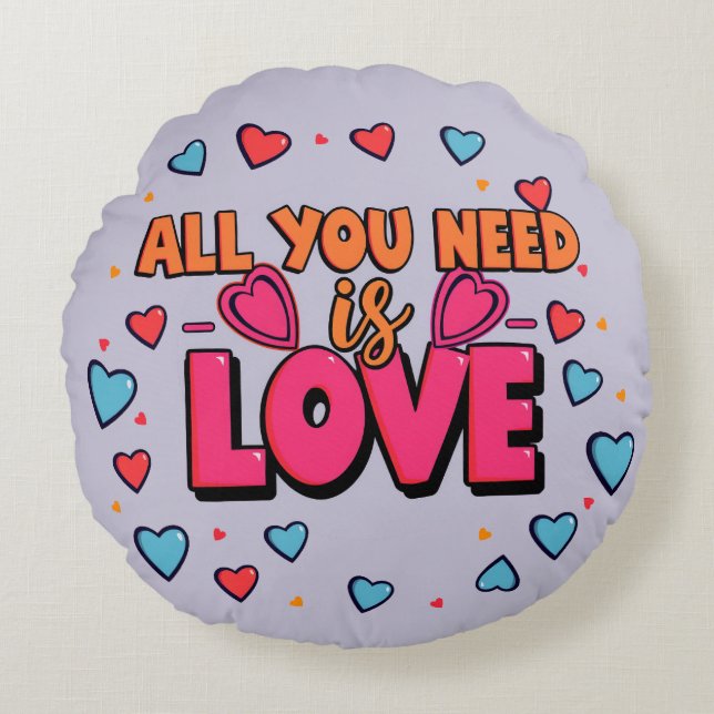 Coussins Ronds Valentine's day - Decorative Round Pillow (Devant)