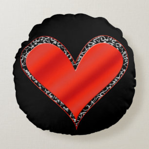Coussins Ronds Valentine's Day Heart personnalisable