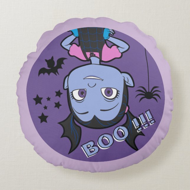 Coussins Ronds Vampirina| Insigne violet de Boo (Devant)