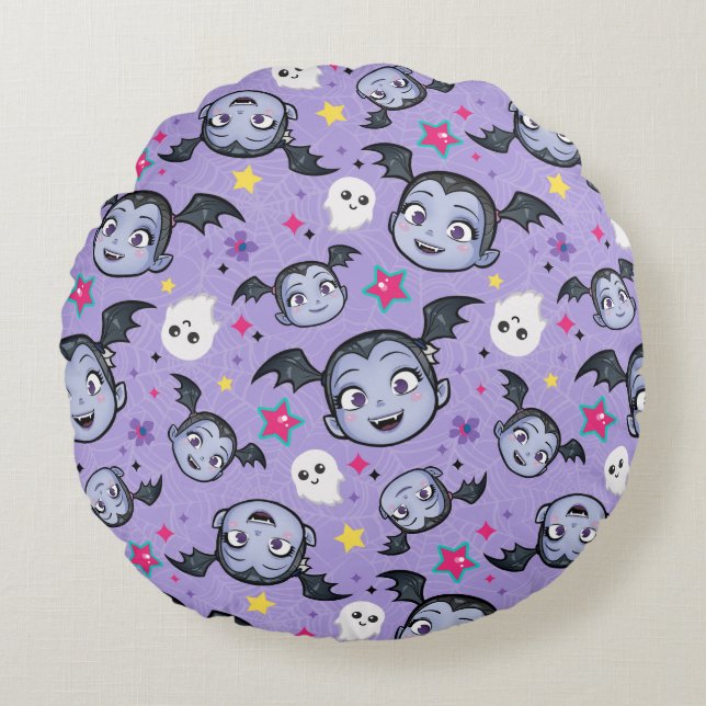 Coussins Ronds Vampirina| Super Sweet Purple Motif (Devant)
