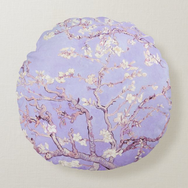 Coussins Ronds Van Gogh Almond Blossoms Lavande (Devant)