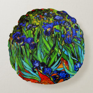 Coussins Ronds Van Gogh peinture, Irises,