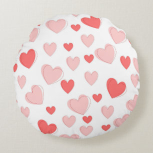 Coussins Ronds Vday Coeur rose rouge Jeter oreiller pour canapé/c