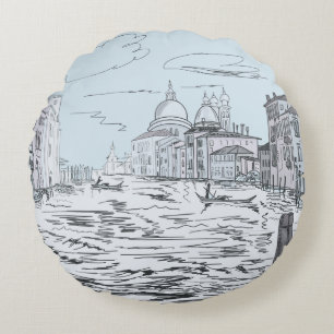 Coussins Ronds Venise. Ville sur l'eau
