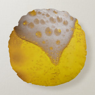 Coussins Ronds Verre à bière avec bulles et mousse