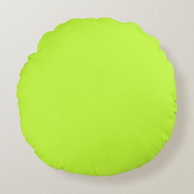 Coussins Ronds Vert clair citron solide (Devant)