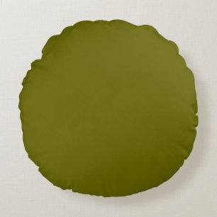 Coussins Ronds Vert olive armée couleur unie uni personnalisé