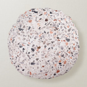 Coussins Ronds Vieille texture terrazzo, motif d'hamper.