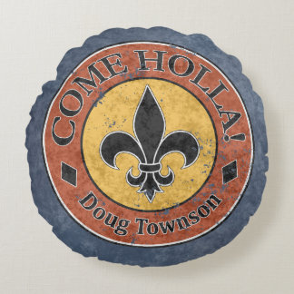 Coussins Ronds Viens Holla ! Logo Fleur-de-lis Circle