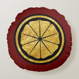 Coussins Ronds Vintage Faux Gold Japon Seishinkai Mon Vector Art