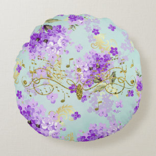 Coussins Ronds Vintage Floral Fancy Gold Parties scintillant