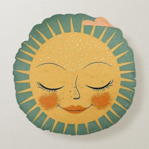 Coussins Ronds Vintage Happy Sun
