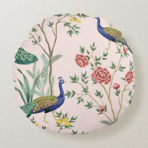 Coussins Ronds Vintage jardin citron arbre fruitier, plante, pois