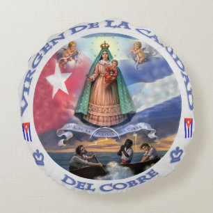 COUSSINS RONDS VIRGEN DE LA CARIDAD DEL COBRE CUBAN PATRIOT SAINT