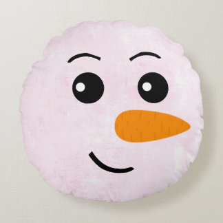 Coussins Ronds Visage de bonhomme de neige Hiver 