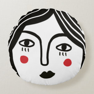 Coussins Ronds Visage de fille