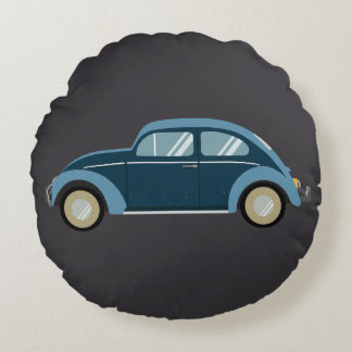 Coussins Ronds voiture cool bleu rétro avec des menottes