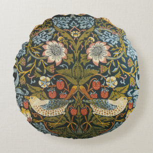 Coussins Ronds Voleurs de fraises par William Morris, Art vintage