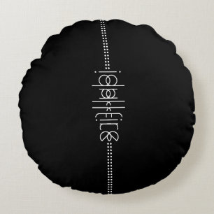 Coussins Ronds Votre nom en tant que glyphes Aliens Unique Noir