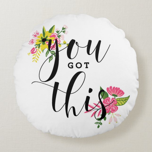 Coussins Ronds Vous Avez Cette Motivation De Calligraphie Moderne (Devant)