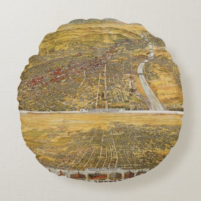 Coussins Ronds Vue de Los Angeles, 1894 (Devant)