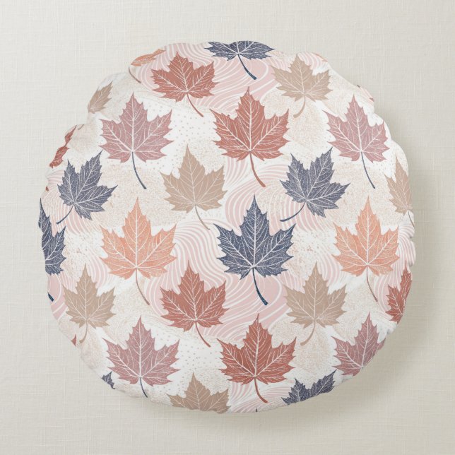 Coussins Ronds Wavy Autumn Leaves (Devant)
