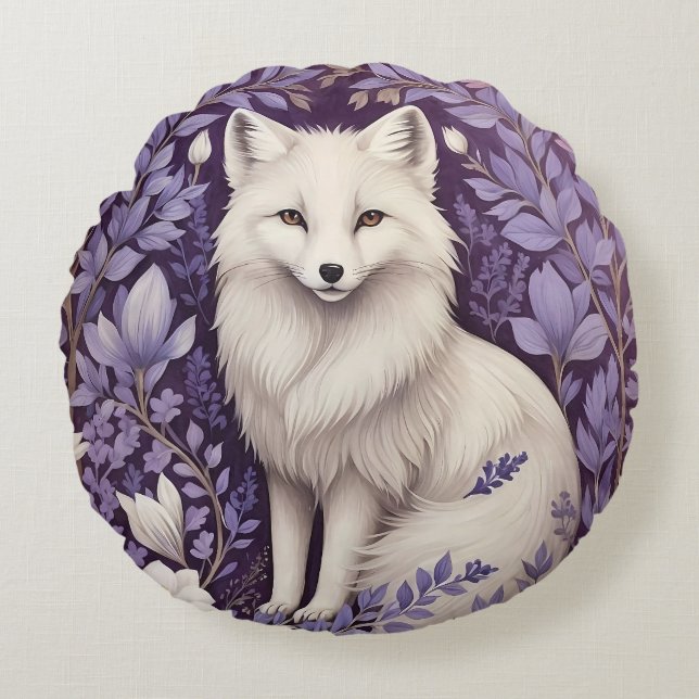 Coussins Ronds White Arctic Fox Lavender William Morris Fleurs (Devant)