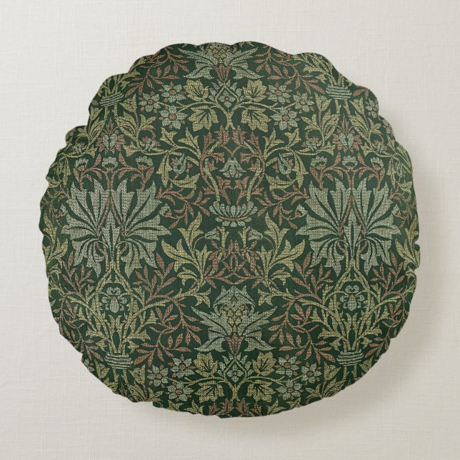 Coussins Ronds William Morris Flower Jardin Tapisserie Classique (Devant)