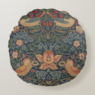Coussins Ronds William Morris Fraise Voleurs Oiseaux