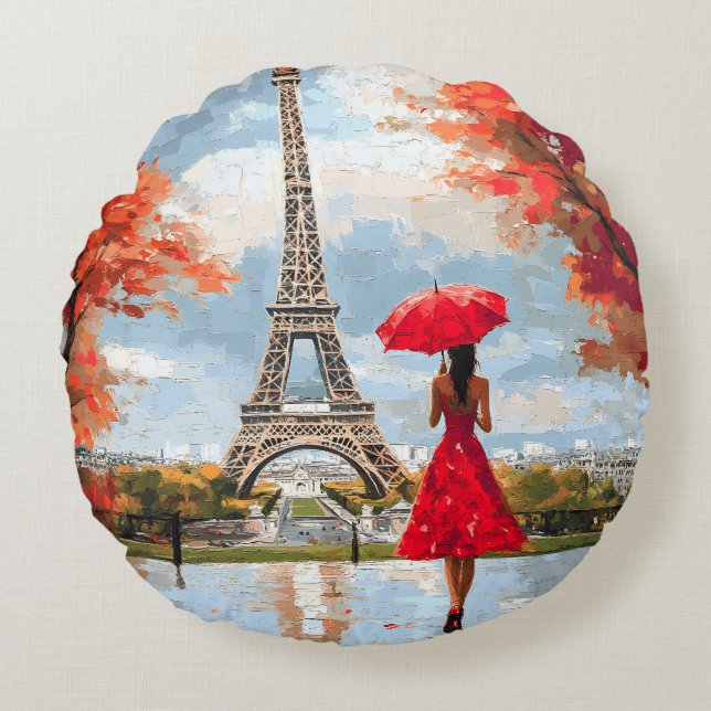 Coussins Ronds Wind Romance Paris Chic Walk (Devant)