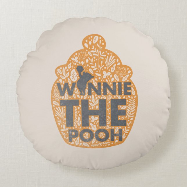 Coussins Ronds Winnie le pot de l'ouragan Floral (Devant)