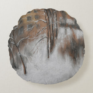 Coussins Ronds Winter Silence by the Window