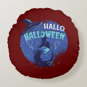 Coussins Ronds Witchs Casquette Halloween Design