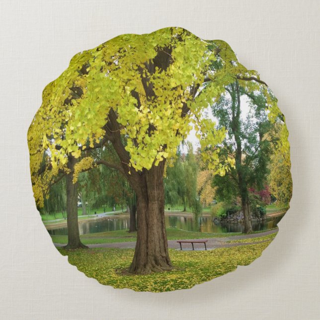 Coussins Ronds Yellow Gingko (Dos)